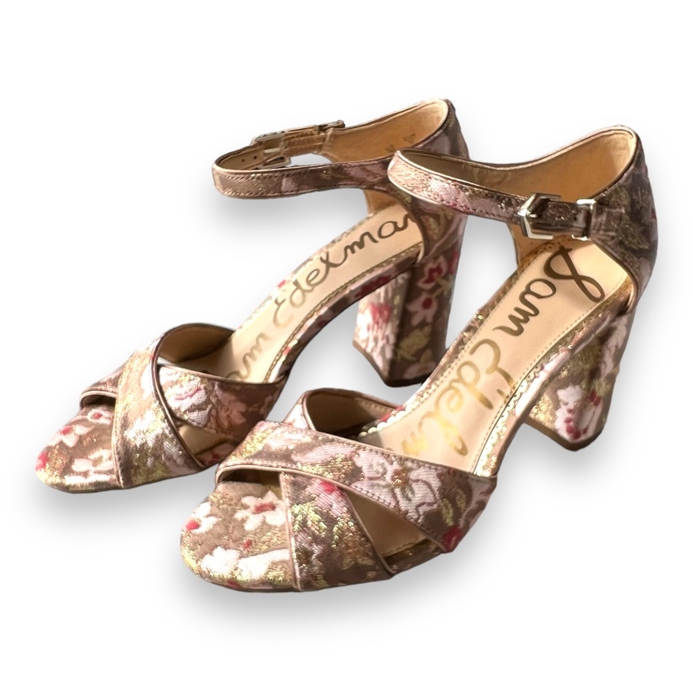 Sam Edelman Tapestry Orlane Brocade Strap Chunky Heeled Sandal 🌼🌸